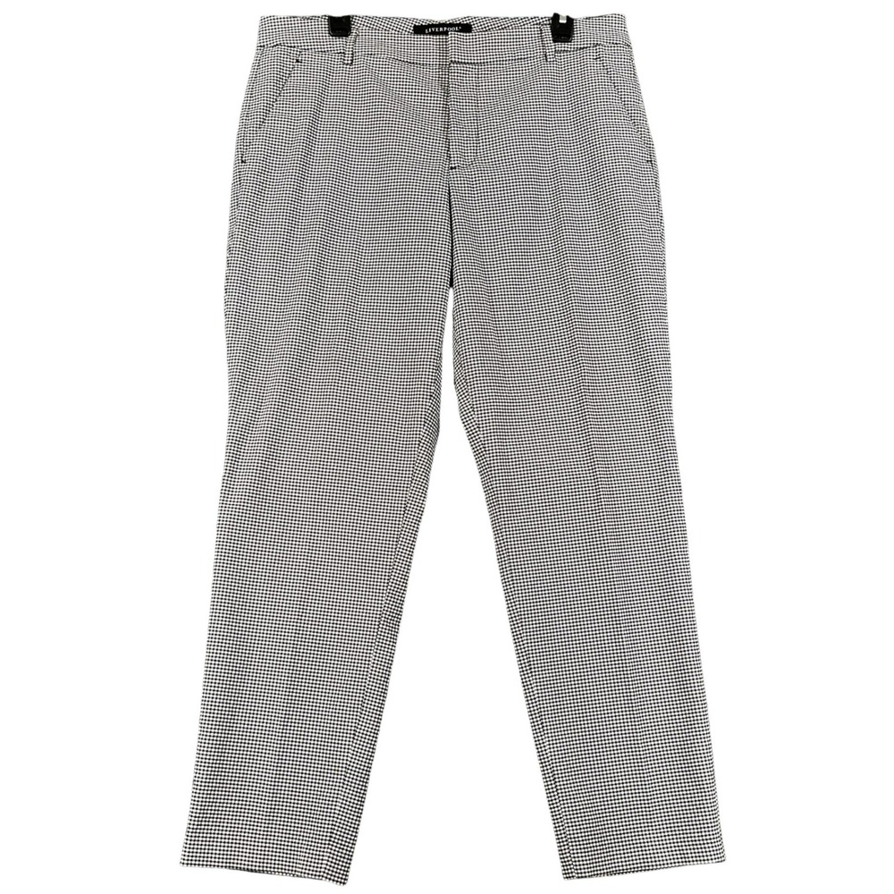 Liverpool Mini Check Ankle Pants Womens 12 31 Gingham Stretch Trousers Workwear